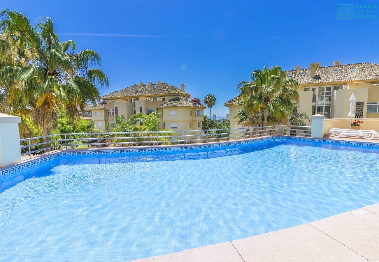 Piscina comunitaria de este apartamento en Marbella