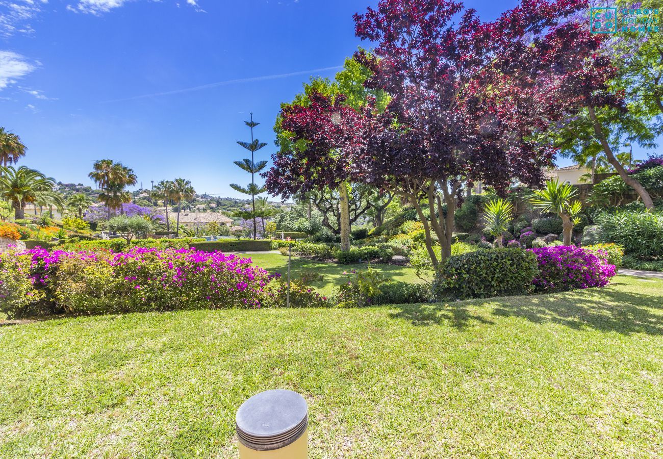 Jardín de este apartamento en Marbella