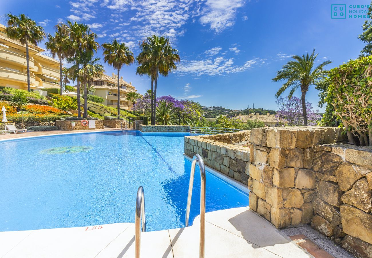 Piscina comunitaria de este apartamento en Marbella