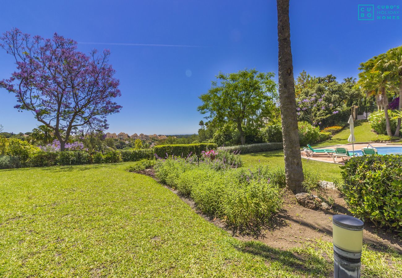 Garden of this apartment in Marbella